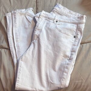 LOFT Crisp White Ankle Jeans